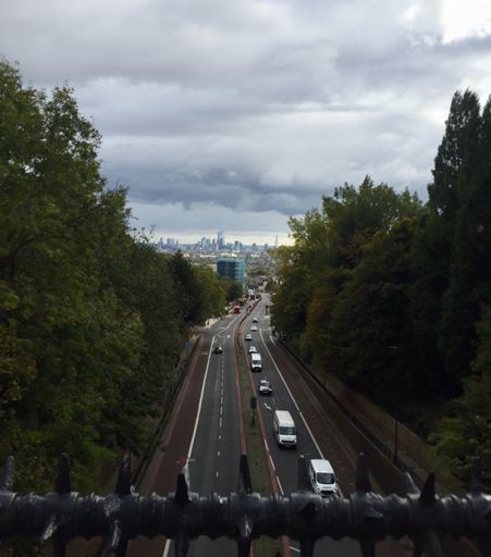 View from top of Archway bridge towards the City.