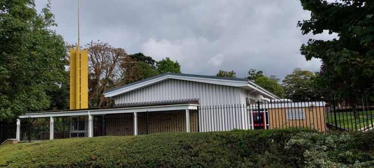 Romford Stake Centre, Church of Jesus Christ of Latter Day Saints, Hornchurch.   Seemingly founded 1974 - from Google search brief answers.   For explanation of "stake", see "Stake Organization" section in Wikipedia entry: https://en.wikipedia.org/wiki/Stake_(Latter_Day_Saints)#:~:text=The%20stake%20is%20an%20intermediate,of%20at%20least%20five%20wards.