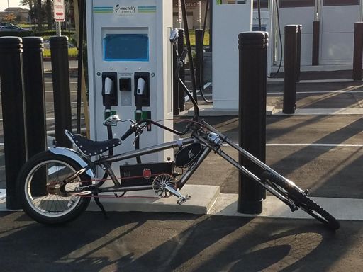 My bike in front of the EV Charging station