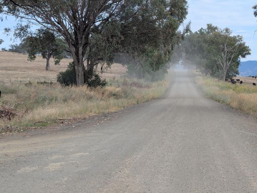 Dust hanging around for ages after vehicles have passed