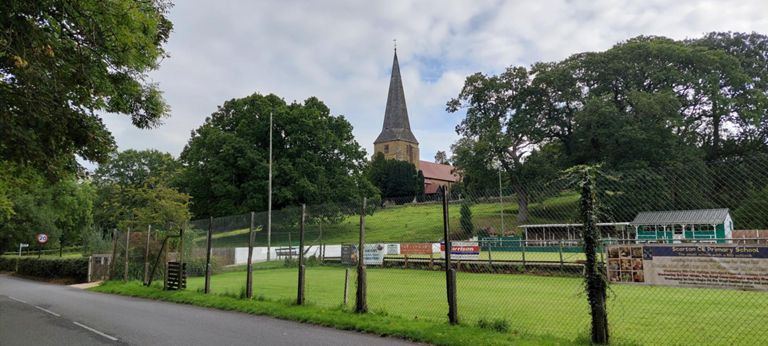 One of 3 churches in Scorton, along with Scorton Methodist Church and St Mary and St James Catholic Church: St Peter's - completed 1879.  https://en.wikipedia.org/wiki/St_Peter's_Church%2C_Scorton 