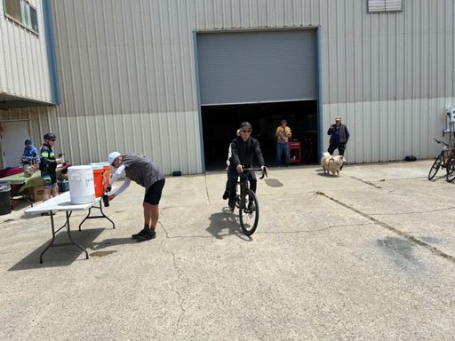 Calfee Bikes or Design owner testing out new bamboo bike build. 