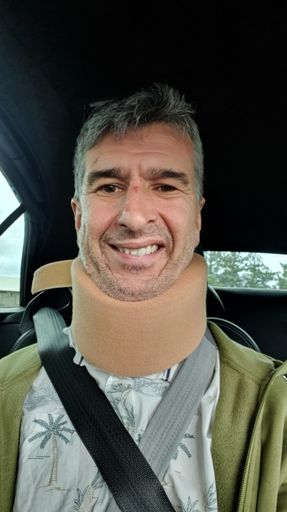 On the way home from hospital.