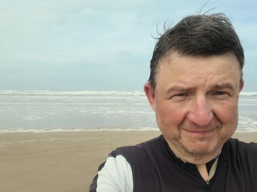 Szczęśliwy ja, świeżo po kąpieli w Oceanie