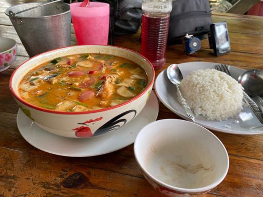 Still struggling to heat the massive prawns