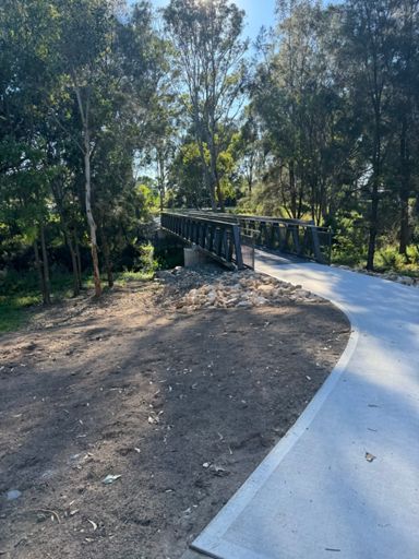 Johnson Park Bridge Upgrade, Canley Vale (about 3x wider than the old one)