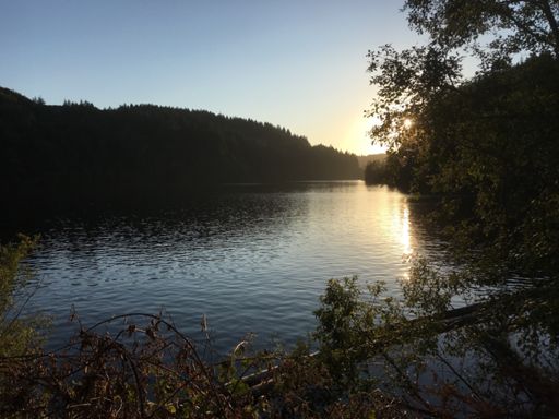 North Fork.  Racing Sunset on the ride back.