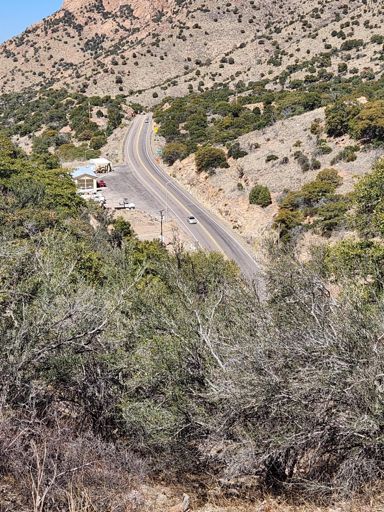 Looking down on Hwy 80 north of Bisbee tunnel from the Divide