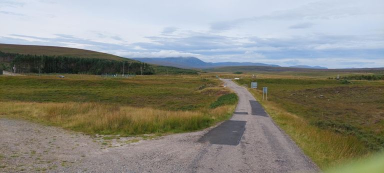 Looking back from whence we came - the A836 turning onto the B873
