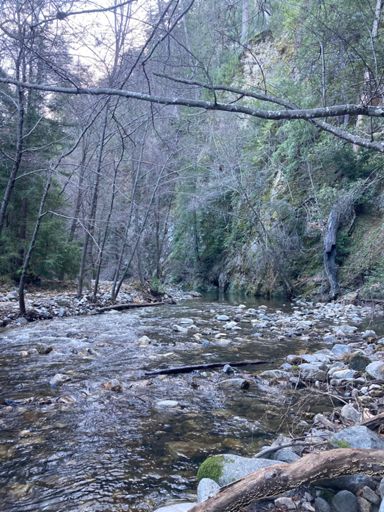 first river crossing, cold and serene. speedgoats drained well