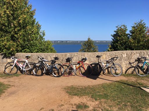 Cliffs over Georgian Bay in the distance