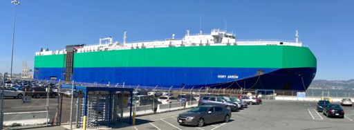 Enormous car carrier at Pt Potrero. Biggest I've ever seen.
