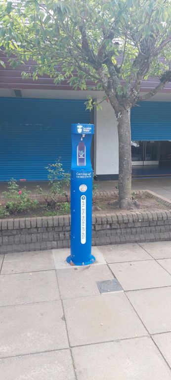 Scottish Water fountain for you in Aviemore's main street