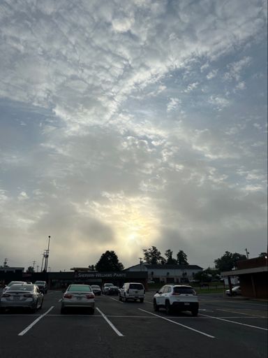 Cloudy/Hazy and Humid Conditions this morning. Skies look cool, bet you could see an ocean of clouds covering the valleys up in the mountains right now. 