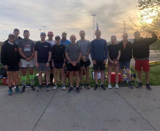 The group assembled and ready to start the challenge bright and early.