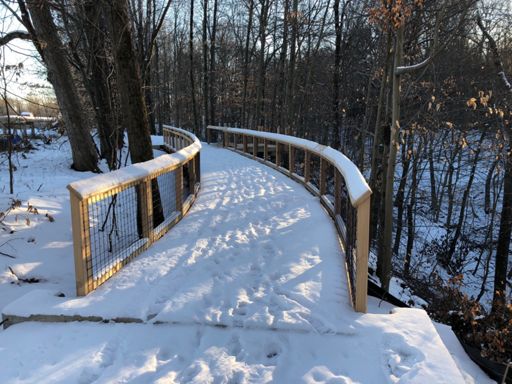 New bridge that we will run across!  Great overlook!