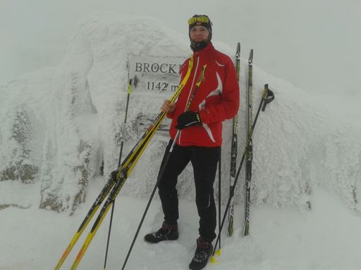 Sturm und keine Sicht auf dem Brocken.