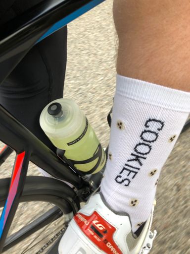 I found a pair of socks that is deep and philosophical and basically explains in one word my motivation for all physical activity...#earnyourcookies