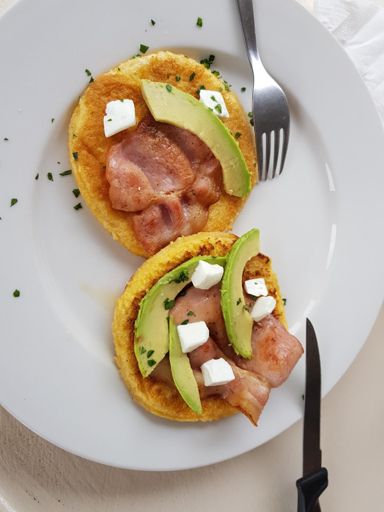 Bacon, Feta and Avo on French Toast.
