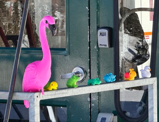 Mascots on duty at base of Blackfoot lift. 