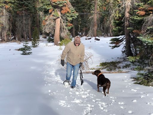 James and one of two dogs