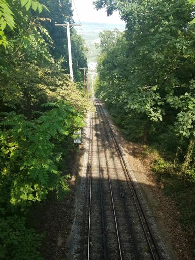 Incline railway, looking down.