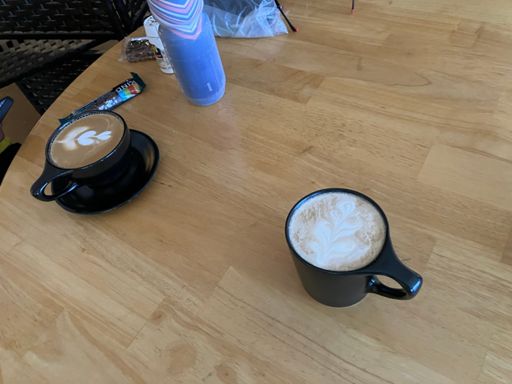 Kimberly's Latté and my café au lait