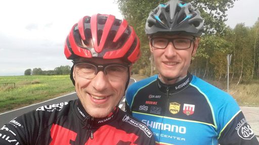 Dobrze mieć takich kompanów: Tomek - MTB, Andrzej - szosa 😆