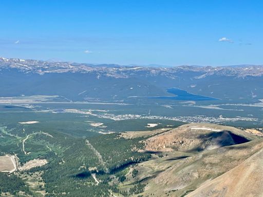 Turquoise Lake and Leadville in the distance.