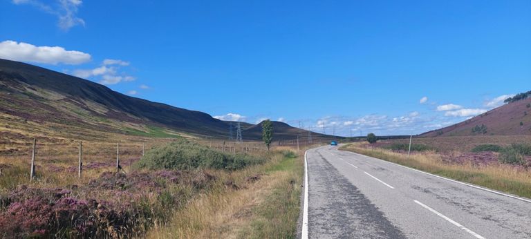 L>R: range immediately to our left is 1568ft/478m Beinn Clach an Fheadain, above the tree is 1276ft/389m Cnoc an Liath-bhaid with Struie Cairn right of the B9176.  WordSense Dictionary < https://www.wordsense.eu > gives these interpretations of Scottish Gaelic words:  Beinn =  hill, mountain, pinnacle Clach = stone, rock Liath = grey, mouldy, pale No entries for the other words.