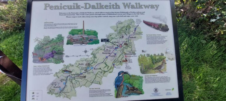 We joined this cycle/foot path (formerly a 1872-1967 branch of the Edinburgh-Peebles railway), in Dalkeith and left in Bonnyrigg. The surface must be fine as I have no photos of it. https://www.midlothian.gov.uk/directory_record/39515665/penicuik-dalkeith_walkway