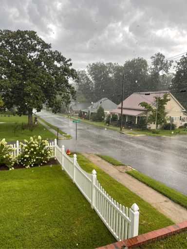 Waiting out a thunderstorm at an awesome house in West Blockton.