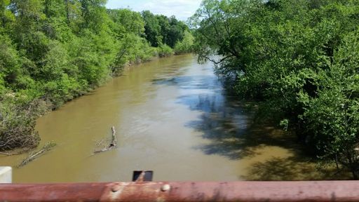 Crossing the Cahaba on the reverse 75 mile loop to get home.