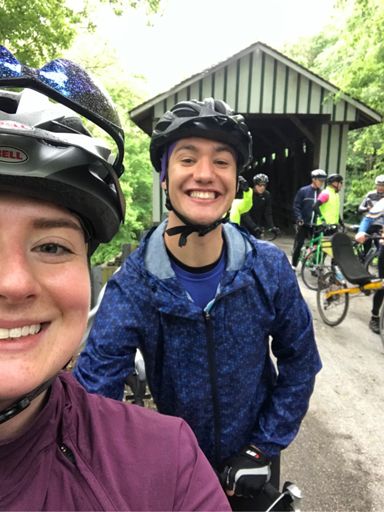 Walked our bikes through a covered bridge