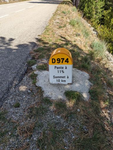 Half way up the
Malaucène side. It does not budge much.