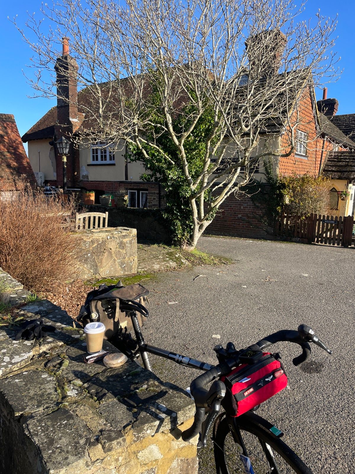 Halfway and I saw a small sign for the shop in Okewood hill pub