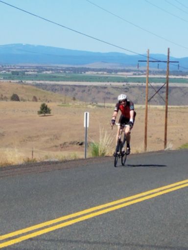 Mark getting to the top of climb #2...