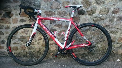Essai roues du Cannondale sur le Wilier. Le gain est vraiment important dans les parties roulantes et descentes. Ça compense un peu ses 2kg supplémentaires.