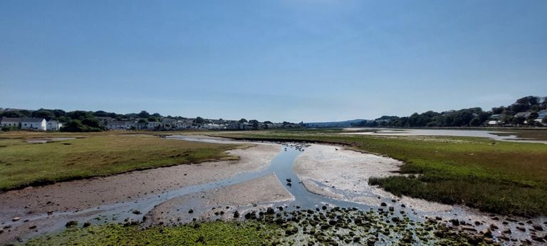 End of Copperhouse Pool, north east of Hayle (in the background)