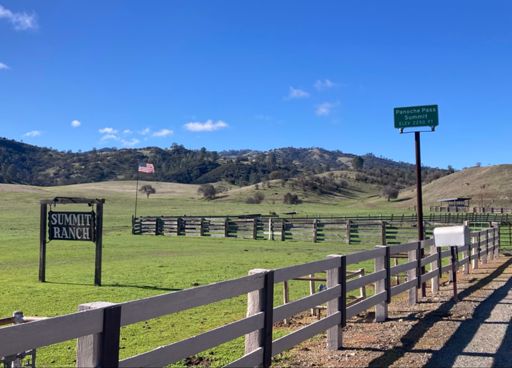 Panoche Summit. Flag shows easterly wind, so I had a headwind going up canyon, will have tailwind going down.  Wind died by the time I got back to the valley, ,where it was dead calm. 