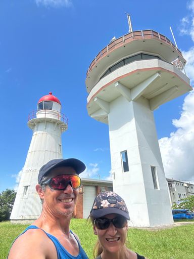 The two lighthouses. Left, built in 1896, Right, became operational as a lighthouse, radar and signal station in 1968 till its demise in 1992 due to high rise buildings development in the area.