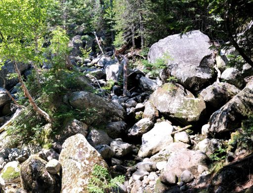 Water crossing where hikers get lost. Hint, pick door 2!