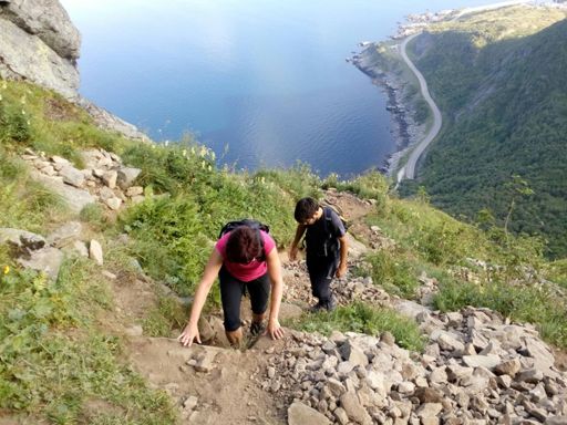 Kumpáni asi v polovině výstupu