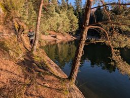 Trail au lac avec mon neveu