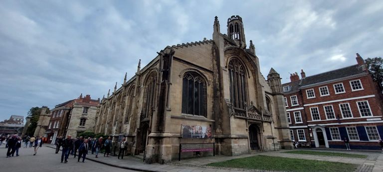 1537 St Michael le Belfrey, opposite the minster gift shop.  https://en.m.wikipedia.org/wiki/St_Michael_le_Belfrey,_York
