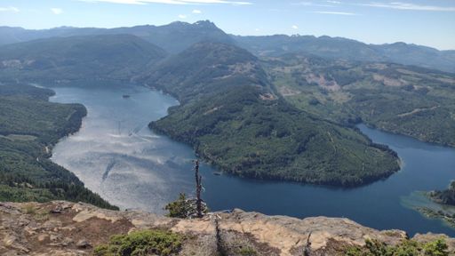 View of Horne Lake. Mt Arrowsmith in the background.