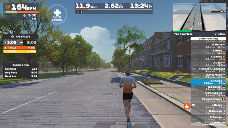 Zwift - 6km indoor run - brick part 2