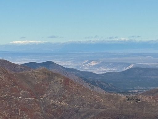 Distant view of the Taos Mountains