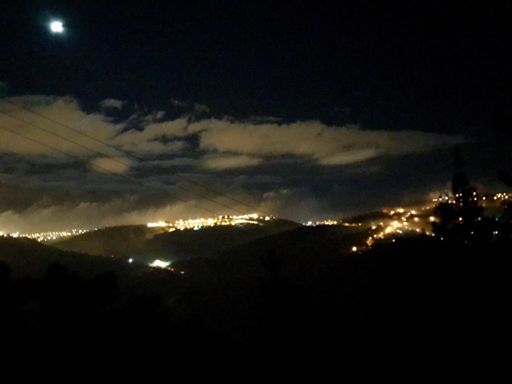 See the fog? Gilo on the top. From Moshav Ora.