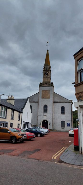 1804 CofS church in Lesmahagow, where for the first time, I could not understand a single word an old gentleman said. I know his first words referred to a waste bin on this side of the road, rather than the one on the other I had used.  https://en.wikipedia.org/wiki/Lesmahagow_Old_Parish_Church